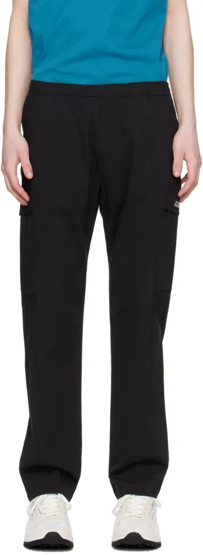 Ps By Paul Smith Black Drawstring Cargo Pants In 79 Blacks