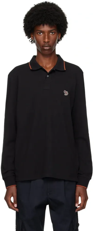 Ps By Paul Smith Black Zebra Polo In 79 Blacks