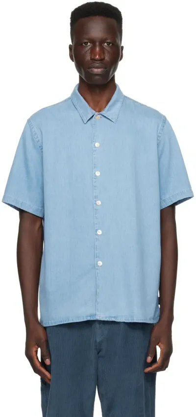 Ps By Paul Smith Blue Vented Shirt In Lt Blues