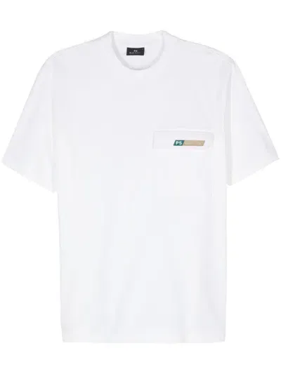 Ps By Paul Smith Chest-pocket Short-sleeve T-shirt In White