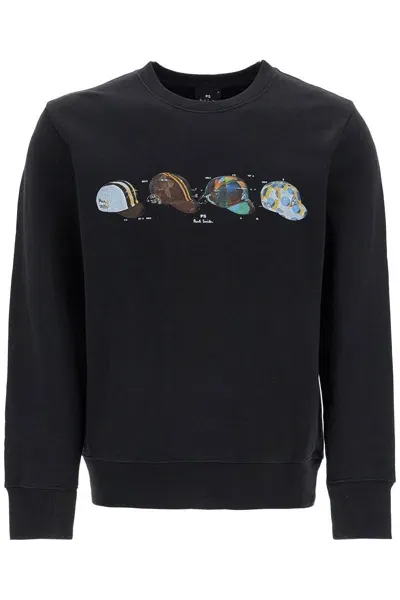 Ps By Paul Smith Crewneck Cycling Sweatshirt In Black