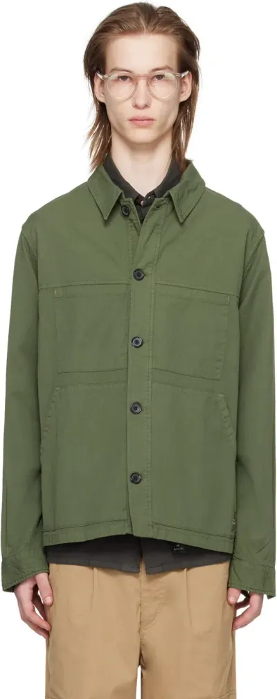 Ps By Paul Smith Green Pocket Shirt In 38 Greens