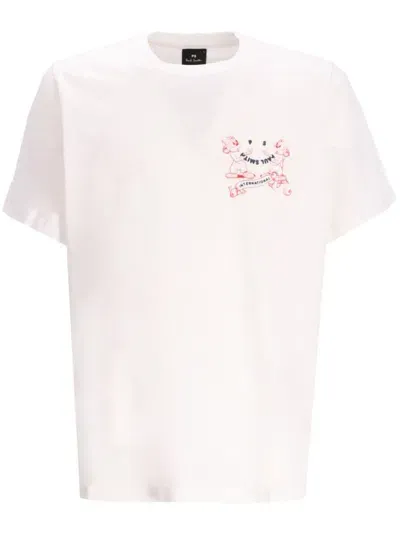 Ps By Paul Smith Cartoon Graphic-print Cotton T-shirt In White