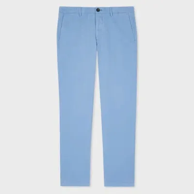 Ps By Paul Smith Light Blue Mid-fit 'broad Stripe Zebra' Chinos