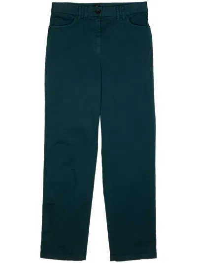 Ps By Paul Smith Logo-patch Organic Cotton-blend Trousers In Blue