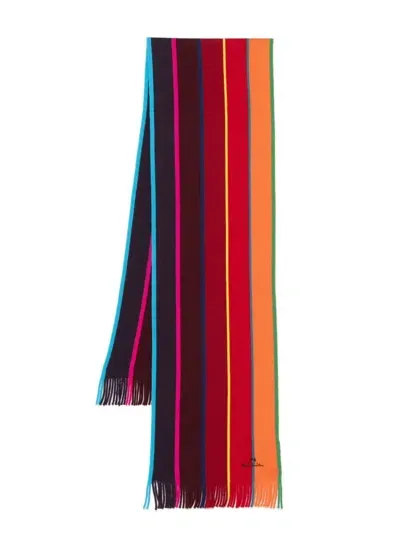 Ps By Paul Smith Men Scarf Ps Stripe Ombre In Red