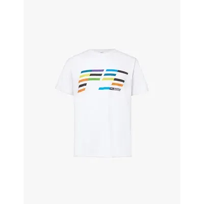 Ps By Paul Smith Speed Branded-print Cotton-jersey T-shirt In White