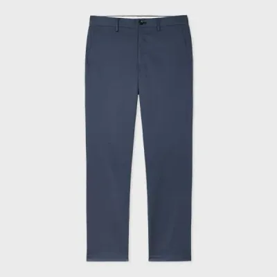 Ps By Paul Smith Mid-fit Stone Blue Stretch-cotton Chinos Grey