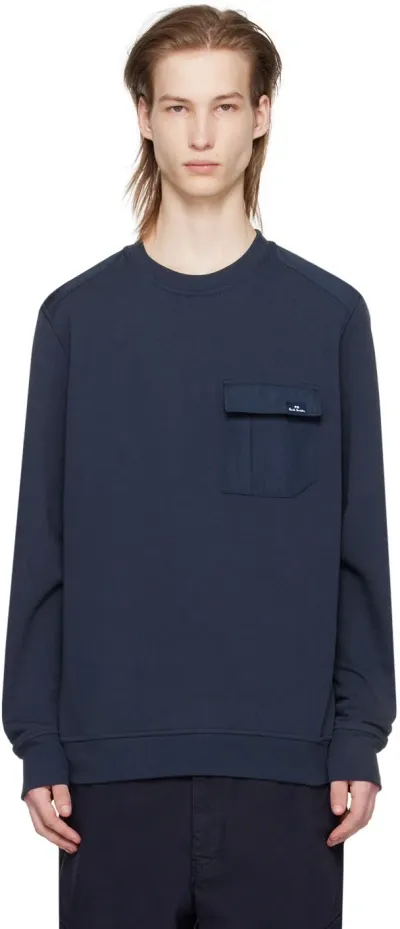 Ps By Paul Smith Navy Patch Pocket Sweatshirt In 49 Blues