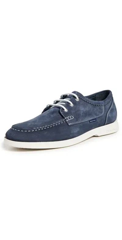 Ps By Paul Smith Pebble Suede Boat Shoes Navy In Blue