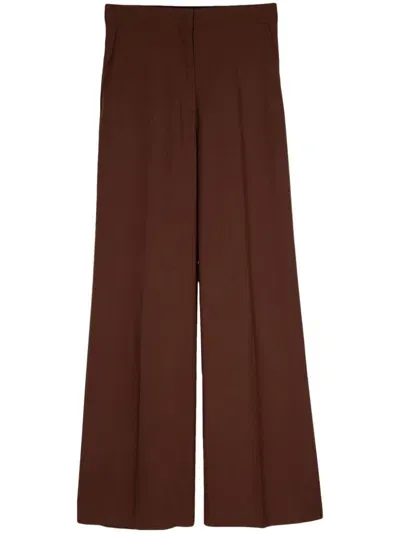 Ps By Paul Smith Pressed-crease Wool Trousers In Brown