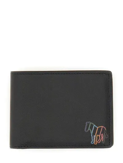 Ps By Paul Smith Ps Paul Smith Bill-fold Wallet "broad Stripe Zebra" In Black