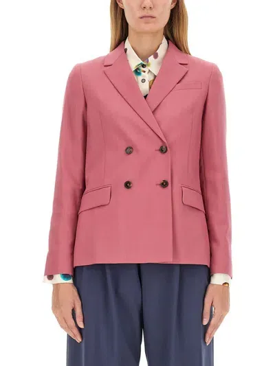 Ps By Paul Smith Double-breasted Jacket In Pink