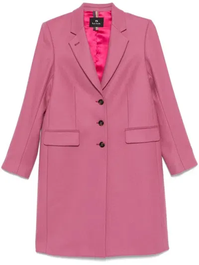 Ps By Paul Smith Single-breasted Coat In Pink