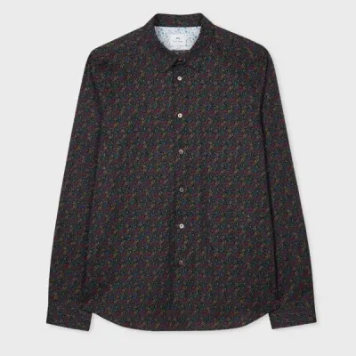 Ps By Paul Smith Small Floral-print Shirt In Blue