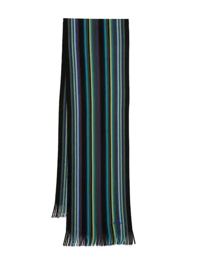 Ps By Paul Smith Striped Scarf In Schwarz