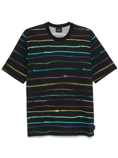 Ps By Paul Smith Striped T-shirt In Black