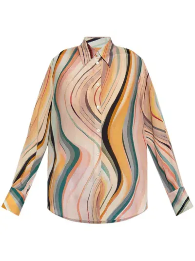 Ps By Paul Smith Swirl Print Shirt In Multicolor