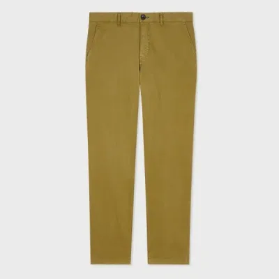 Ps By Paul Smith Tapered-fit Light Khaki Stretch-cotton Chinos Green