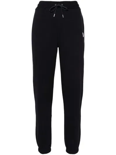 Ps By Paul Smith Zebra-patch Cotton Track Pants In Black