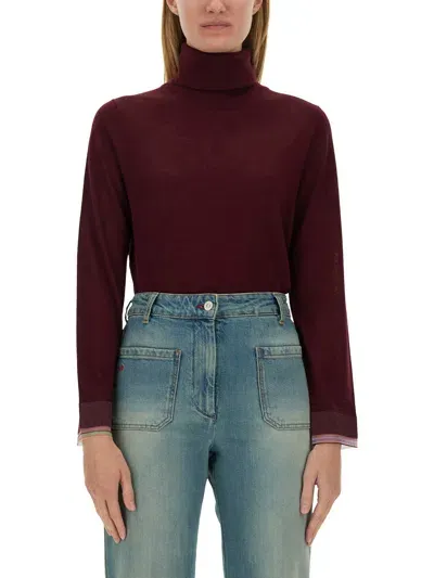 Ps By Paul Smith Turtleneck Shirt In Bordeaux