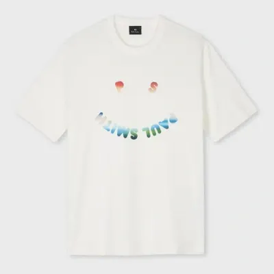 Ps By Paul Smith White 'happy Gradient' Print T-shirt