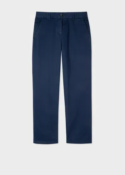 Ps By Paul Smith Women's Navy Blue Stretch-cotton Chinos