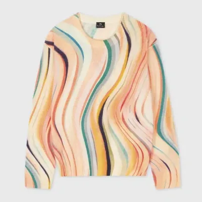 Ps By Paul Smith Women's 'swirl' Crew Neck Knitted Sweater Multicolour