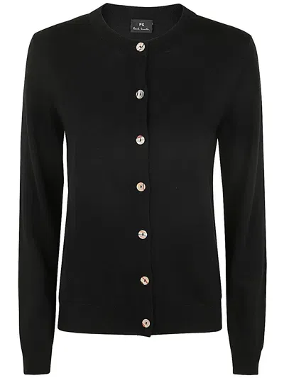 Ps By Paul Smith Womens Knitted Cardigan Button In Negro