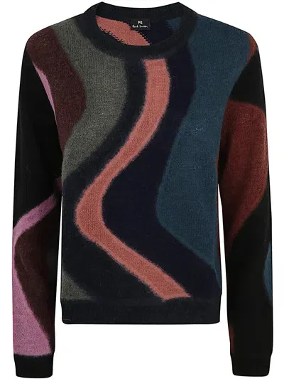 Ps By Paul Smith Womens Knitted Sweater Crew Neck In Black