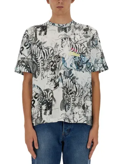 Ps By Paul Smith Ps Paul Smith "zebra" T-shirt In Grey