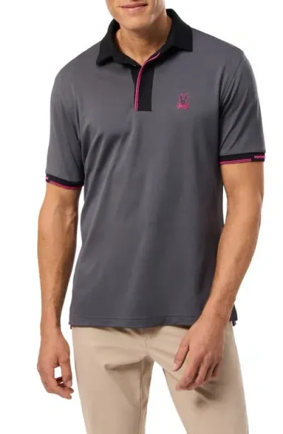 Psycho Bunny Edmonds Sport Performance Polo In Blackened Pearl