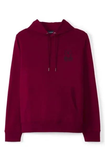 Psycho Bunny Hamilton Fleece Hoodie In Crimson B6h928d200 Cms