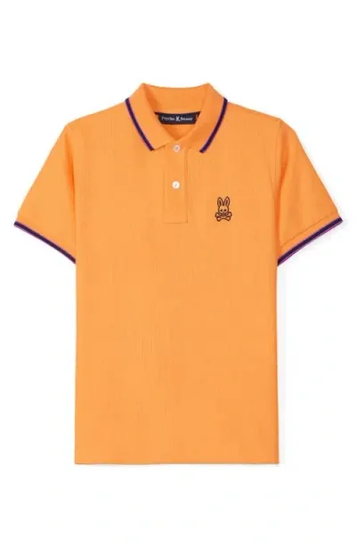 Psycho Bunny Kids' Bunny Tipped Piqué Polo In Nectarine