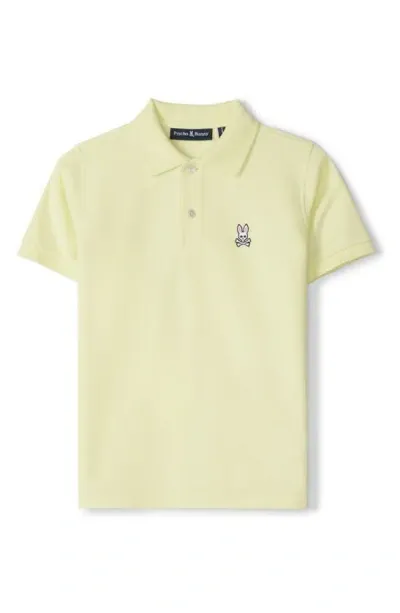 Psycho Bunny Kids' Classic Cotton Piqué Knit Polo In Beach Glass