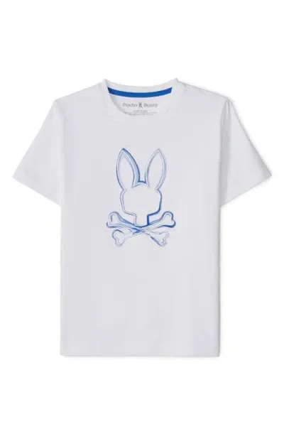 Psycho Bunny Kids' Vincent Graphic T-shirt In White