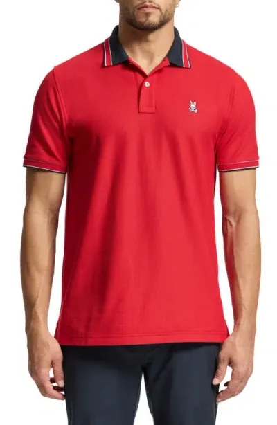 Psycho Bunny Mccoy Piqué Pima Cotton Polo In Brilliant Red