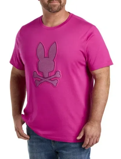 Psycho Bunny Riviera Graphic Tee In Fuschia Red