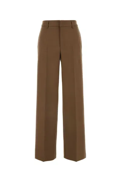 Pt Torino Biscuit Stretch Wool Palazzo Pant In Light Brown