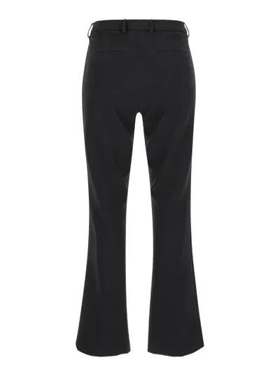 Pt Torino Black Mini Flare Pants In Stretch Fabric Woman