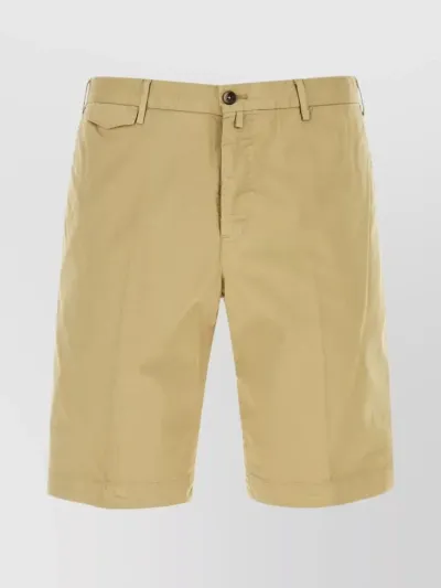 Pt Torino Straight Leg Bermuda Shorts In Brown