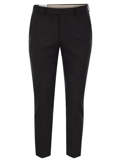 Pt Torino Dieci Virgin Wool Trousers In Black