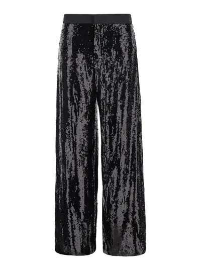 Pt Torino Lorenza Flare Paillettes Pants In Black