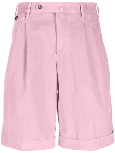 Pt Torino Off-centre Button-fastening Bermuda Shorts In Pink