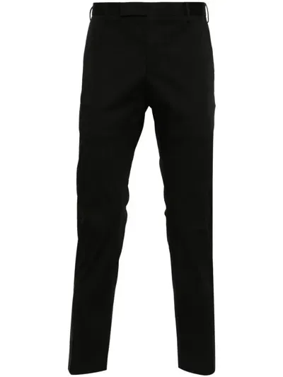 Pt Torino Pressed-crease Trousers In Black