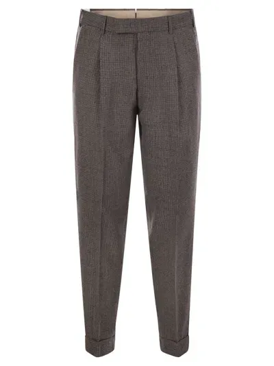 Pt Torino Rebel Wool Trousers In Brown