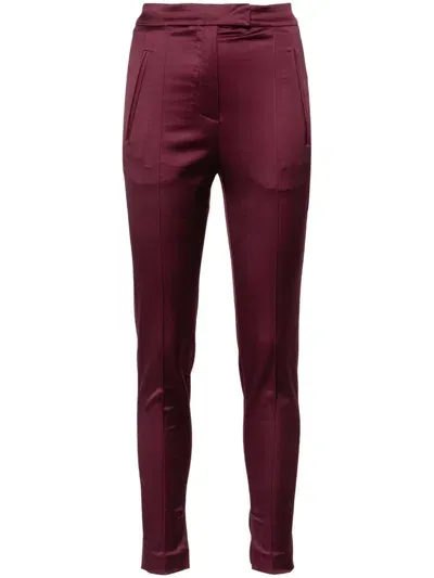 Pt Torino Satin Trousers In Red