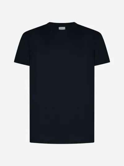 Pt Torino Silk And Cotton T-shirt In Navy