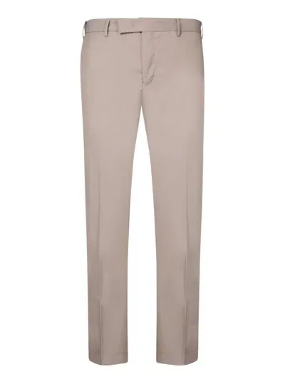 Pt Torino Active Wool Taupe Trousers In Beige