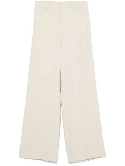 Pt Torino Twill Palazzo Pants In Neutrals